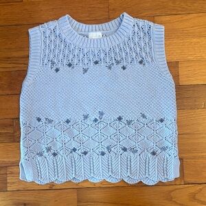 abercrombie kids Light Blue Knit Crop Top - Grandma Coastal/Spring - size 9-10